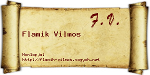 Flamik Vilmos névjegykártya