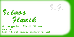 vilmos flamik business card